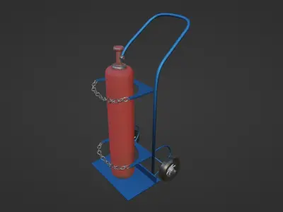 Gas Cylinder Low-poly 3D model