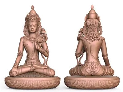 Bodhisattva 3D Model Spiritual Sculpture for CNC and 3D Printing Free 3D print model