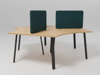 OGI A - Workstation desk for 3 users - Free 3D model