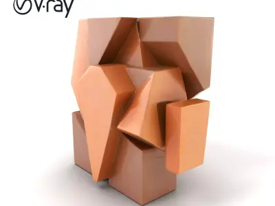 Cubist Abstract Sculpture Model Pack Low-poly 3D model