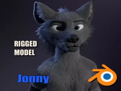 Jonny Anthro Wolf 3D model