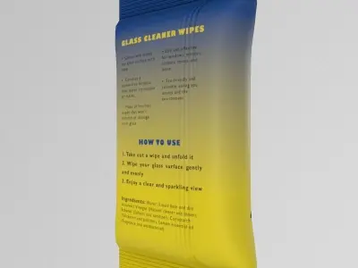 Glass Cleaner Wipes Low-poly 3D model