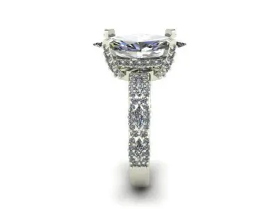 Engagement Ring With Round and Marquise Diamonds  3D model