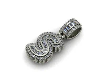 Iced out S Pendant 3D print model