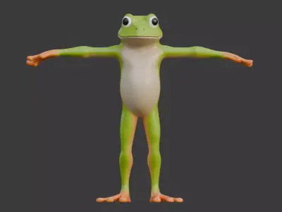 Frog for game with Mixamo rigging 3D model