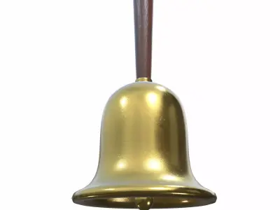 Gold Hand Bell - PBR Low-poly 3D model