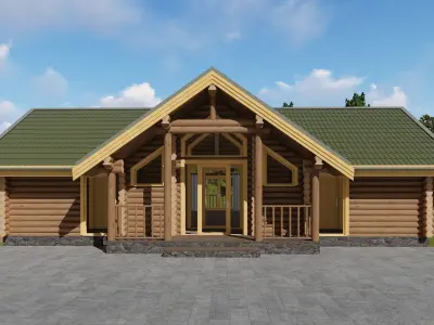 3D model of a wooden house 3D model purchase