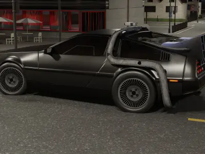 DeLorean DMC - 12 Low-poly 3D model
