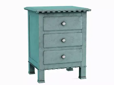 Old Wooden Dresser A 05 Low-poly 3D model