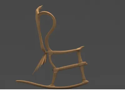 Roking chair Low-poly 3D model