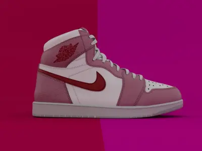 AirJordan 1 Retro HighOG Color Pink Red Girls 3D model
