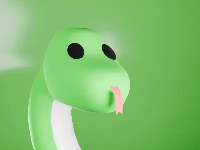 Green Snake 3D Model Low-poly 3D model