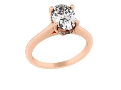 OVAL Cut Hidden Halo Engagement  3D print model
