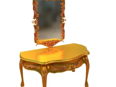 Carved frame mirror Low-poly 3D model