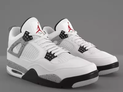 Air Jordan 4 Retro Cement PBR Low-poly 3D model