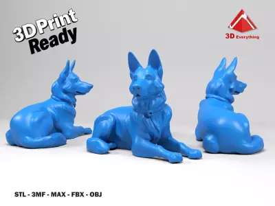 German shepherd dog 3D print model
