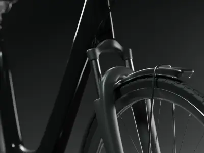 Classical Bike in Black and Chrome 3D model