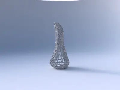Vase top bent hexagon 2 with dense organic lattice 2 3D print model