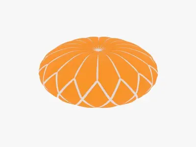 Round decorative yellow pillow 3D model