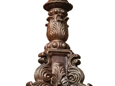 Wooden Rustic Side Gilded Classic Coffee Table 3D model