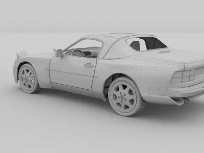Porsche 944 Cabriolet with Interior rev 3D model