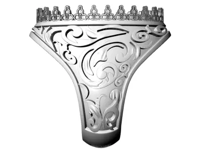  Men Silver-Large Stone Ring 3D print model