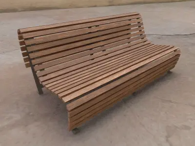 Park Bench 01 Low-poly 3D model