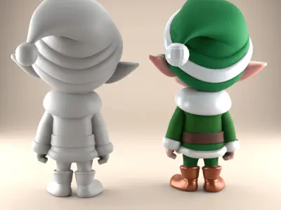Charming 3D Elf Model for Fun Holiday Decor 3D print model