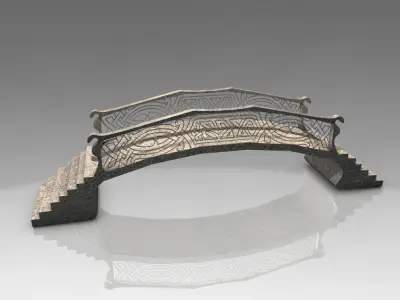 Low poly fantasy bridge Low-poly 3D model