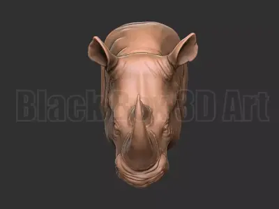 3d model Wall Rhino Head decoration statue 3D print model