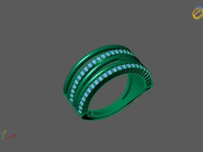 STL 3DM Print Ready Women Diamond Ring Lightweight Printable  3D print model 93