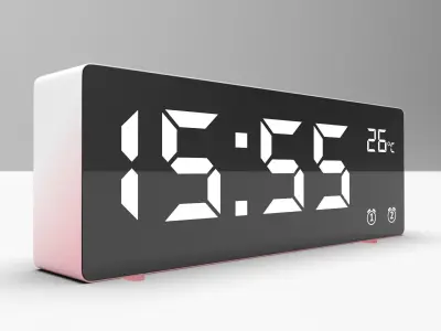 CLOCK REDWHITE WHITE Low-poly 3D model