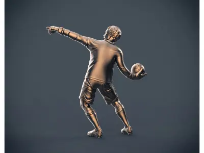 Soccer football player 3D print model