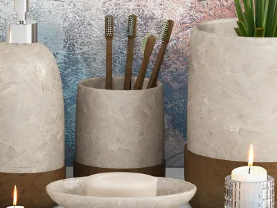 Bathroom accessory Set 01  3D model