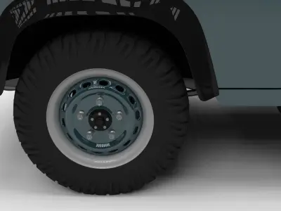 Land Rover Defender 90 Station Wagon w interior 3D model