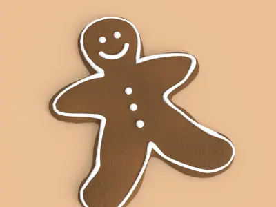 Gingerbread cookie set Low-poly 3D model