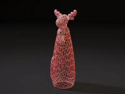 Christmas decor lamp elk 3D print model