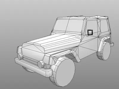 97-06 Jeep Wrangler TJ lowpoly 3d model Low-poly 3D model