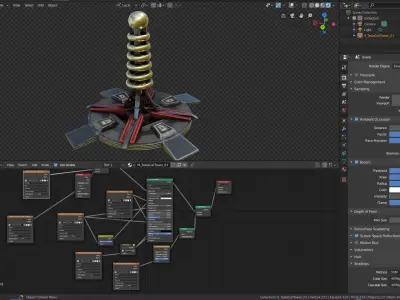 tesla coil tower - Game Ready - VR AR Low-poly 3D model