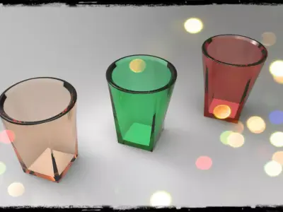 Twisted Colourful Glass Free 3D model