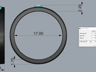 Messika Ring Gold 3D print model shop