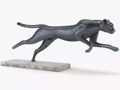 Running Cheetah Sculpture Low-poly 3D model