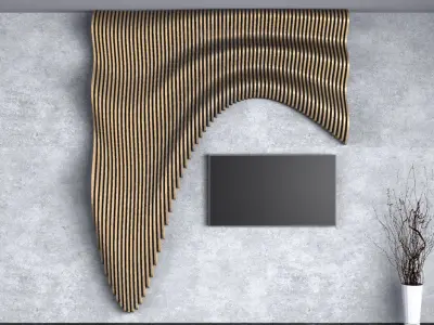Parametric Wavy Wooden Wall Decor - 31 - CNC files for cutting 3D model