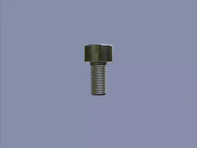 Steel Stained M5 Bolt Allen Cap with PBR 4K Textures 3D model