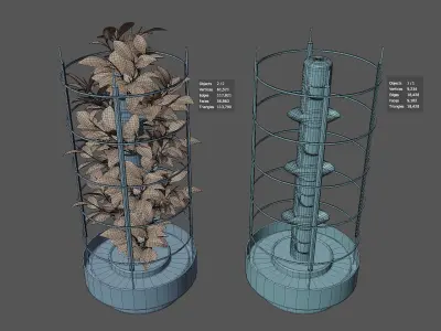 Aeroponics tower V01 Low-poly 3D model