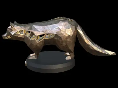 Steampunk Raccoon Low-poly 3D model purchase