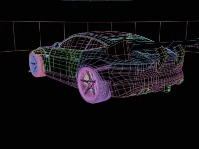 Modified Jaguar F-type sports car Low-poly 3D model