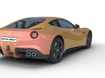 Ferarri F12 Berlinetta Realistic Vehicle with Interior Low-poly 3D model