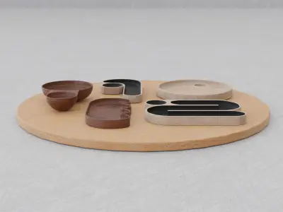 Bohemian Plates Bundle Kitchen ware furniture 3D model