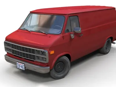 Comercial Van Low-poly 3D model